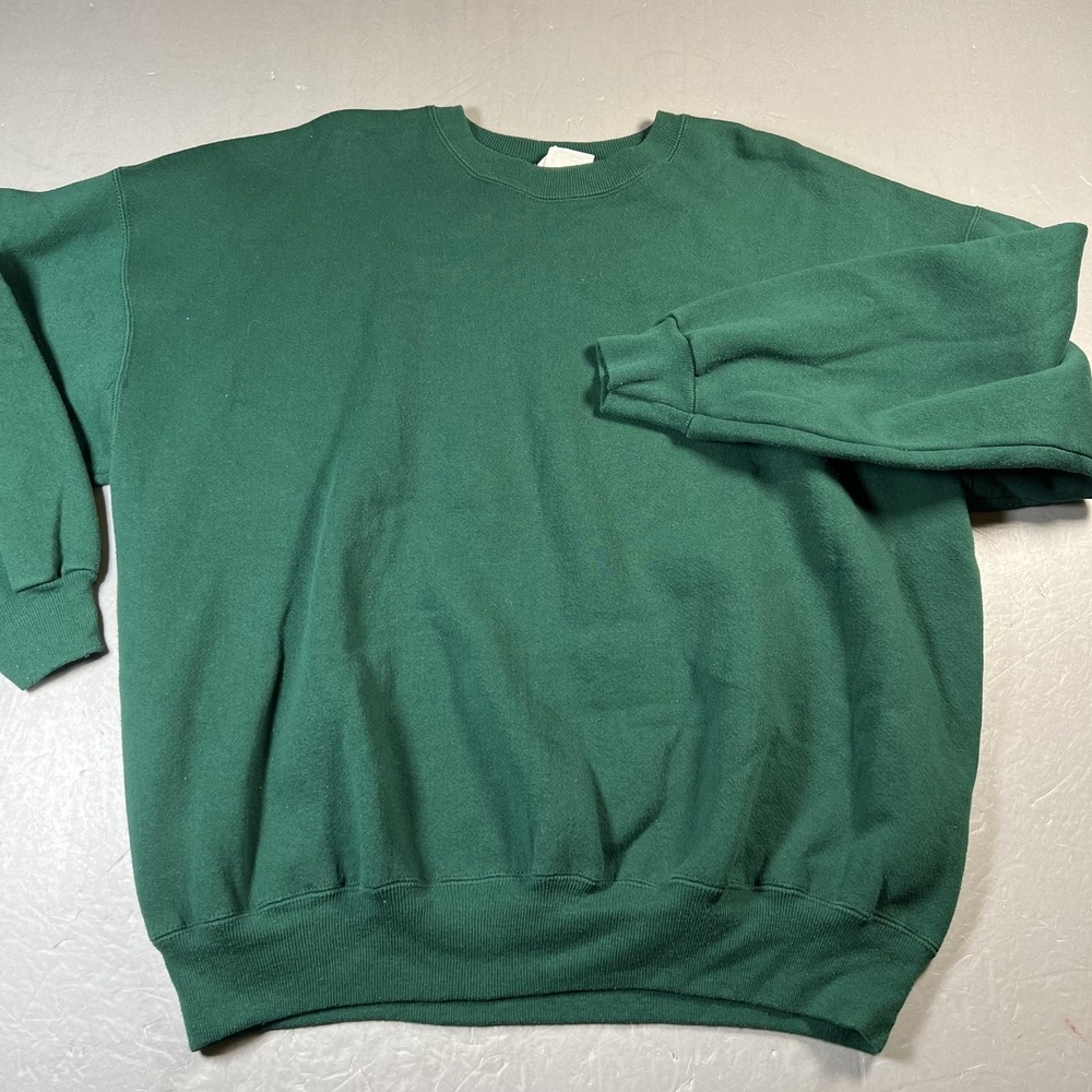 Hanes Premium Weight Sweatshirt Mens X Large Green Crewneck Pullover Fleece‎